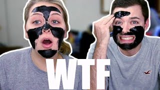 REMOVING BLACKHEADS  DIY CHARCOAL  GLUE Face Mask [upl. by Namrehs]