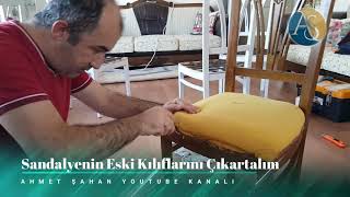 EVDE SANDALYE KOLTUK KAPLAMA NASIL YAPILIR  HOW TO MAKE A CHAİR SEAT AT HOME [upl. by Edwards122]