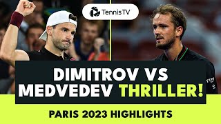 DRAMATIC Girgor Dimitrov vs Daniil Medvedev Marathon 😳  Paris 2023 Highlights [upl. by Apple539]