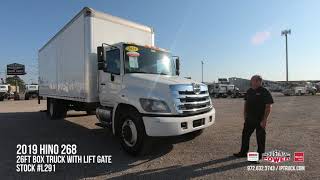 26ft Box Truck For Sale  2019 Hino 268 Delivery Truck with Lift Gate  Stock L291 [upl. by Armillas246]