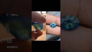 Rough and Cut Natural Sapphire Stone crystals preciousstones gemstones shortss gemsvisor fyp [upl. by Mcgrath]