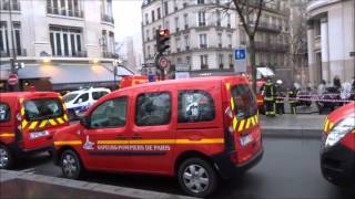 Pompier de PARIS INCENDIE dhabitation Paris fire dept on scene apartment fire [upl. by Laiceps151]