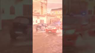 torrentialrains in Catania roads transformed into rivers and flooded streams in eastern Sicily [upl. by Neggem418]