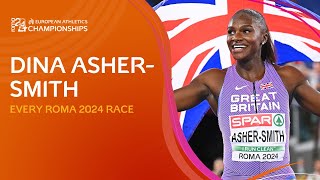 Sprint QUEEN 👑 Dina AsherSmith 🇬🇧  Every Roma 2024 race [upl. by Aerbas]