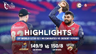 ILT20 S2  हिंदी  HIGHLIGHTS  Desert Vipers VS MI Emirates  T20 Cricket  30th Jan [upl. by Nager795]