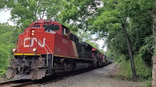 Chasing A CN SD70M2 Leading B773 With A Friendly Conductor [upl. by Symon]