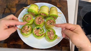 Готовлю ТРИ РАЗА В НЕДЕЛЮ Самая ВКУСНАЯ ЗАКУСКА Рулетики из КАБАЧКОВ цыганка готовит [upl. by Ahseim]