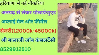 karnal and kurushetra jobs Apply Male femaleSalary 15000k40000k Shree Bala ji job Consultancy [upl. by Nivets161]