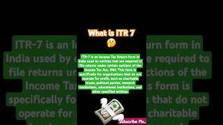 quotUnderstanding ITR7 Who Should File and Key Features Explainedquot🤔finance taxform financetips [upl. by Ellimac]