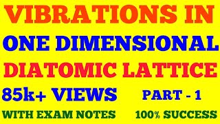 VIBRATIONS OF ONE DIMENSIONAL DIATOMIC LATTICE  PART  1  SOLID STATE PHYSICS  WITH NOTES [upl. by Ahsienek893]