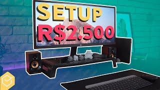 MONTEI um SETUP HOME OFFICE COMPLETO para PRODUTIVIDADE por R2500 [upl. by Phenice]