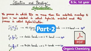 Hybridization  Structure and Bonding  Organic Chemistry  BSc 1st year  Part2 [upl. by Yeltrab]