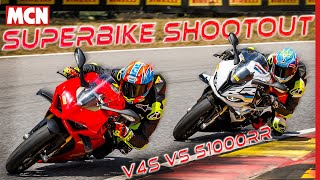 2023s BEST new superbike Ducati Panigale V4S VS BMW S1000RR  MCN Special [upl. by Notnel1]