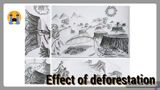 How to draw the effect of deforestation [upl. by Onilegna775]