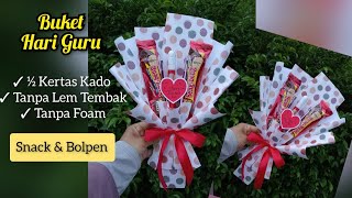 Cara Membuat Buket Hari Guru Dari Setengah Kertas Kado Tutorial Buket Hari Guru Dari Kertas Kado [upl. by Lucey]