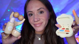 ASMR  Wooden Makeup amp Skincare layered sounds wooden personal attention [upl. by Ahsenauq]