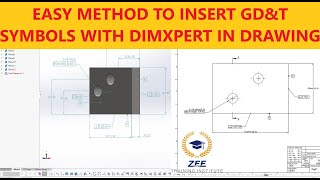 SOLIDWORKS GDampT SYMBOLS AUTO INSERT DIMSXPERT in URDU [upl. by Ollehto]