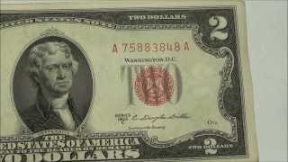 1953C RED SEAL 2 US NOTE COLLECTION with Consecutive Serial Numbers [upl. by Norbel143]