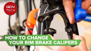 How To Fit Rim Brake Calipers To Your Road Bike  GCN Tech Monday Maintenance [upl. by Warrin]