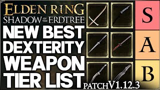 Shadow of the Erdtree  New Best HIGHEST DAMAGE Dexterity Weapon Tier List  Build Guide Elden Ring [upl. by Nims]