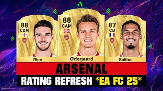 FIFA 25  ARSENAL PLAYER RATINGS EA FC 25 Odegaard Rice Saliba Jesus Saka [upl. by Acirret207]