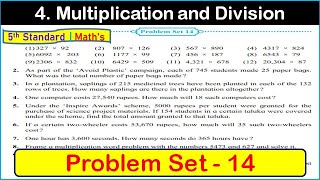 Problem set 14 std 5 maths  chapter 4  Multiplication and Division  Maharashtra State Board [upl. by Donetta]