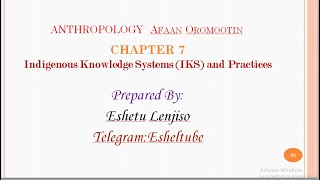 Anthropology chapter 7 full video By Afan Oromo [upl. by Janicki]