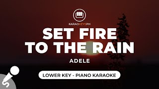 Set Fire To The Rain  Adele Lower Key  Piano Karaoke [upl. by Stoops458]