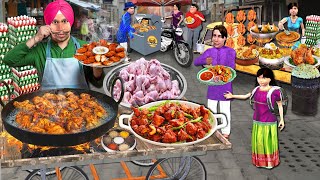 Famous Chicken Pakoda Cooking Recipe Street Food By Sardarji Hindi Kahaniya Hindi Moral Stories [upl. by Lunsford]