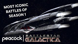 Most Iconic Battles Of Season 1  Battlestar Galactica [upl. by Adiasteb]