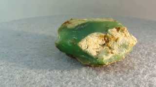 Australian Green Chrysoprase Carving Cabbing Facet Lapidary Rough [upl. by Atiekram]