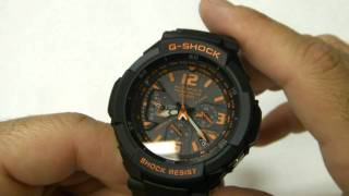 Casio GShock GW3000B1A Aviator Watch Detailed Review and Walkthrough [upl. by Kitty]