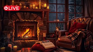 Cozy Autumn Halloween Fireplace Ambience  Crackling Fire pumpkin Nature Sounds amp White Noise [upl. by Oicneconi]