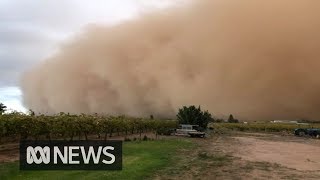 Dust storm turns day into night in town of Mildura  ABC News [upl. by Angeli]