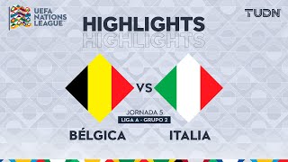 HIGHLIGHTS  Bélgica vs Italia  UEFA Nations League 2024  TUDN [upl. by Arikahc500]