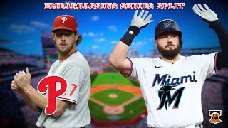 PHILLIES SPLIT FOUR GAME SERIES IN MIAMI AARON NOLA GETS SHELLED INJURIES PILING ON [upl. by Alexandro605]