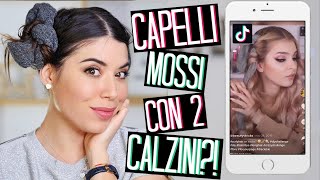 CAPELLI MOSSI SENZA CALORE CON 2 CALZINI SEGUO I TUTORIAL DI TIK TOK 😱  Adriana Spink [upl. by Ogir674]