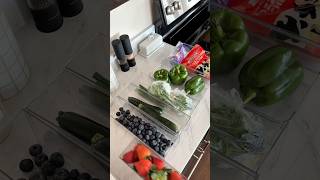 fridge restock🍒🥦✨ fridgerestock fridge restock asmr organization kitchen [upl. by Sosthina]