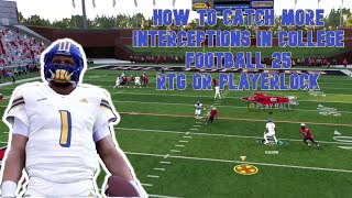 How To Catch More Interceptions In College Football 25 Road To Glory Or Playerlock tutorial fyp [upl. by Arrekahs]