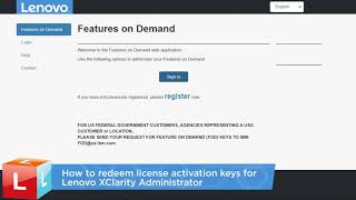 How to redeem license activation keys for Lenovo XClarity Administrator [upl. by Lig]