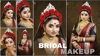 Bengoli bridel makeup  makeup video step by step  Full makeup video [upl. by Colbye]