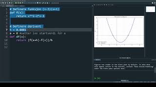 R1  Numerisk derivasjon i Python finne bunnpunkt [upl. by Heyman]