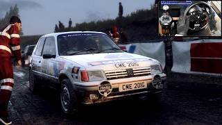 Nursing a SICK Backfiring Engine in Colin McRae challenge  Peugeot 205 GTI  Wheel Cam [upl. by Rem581]