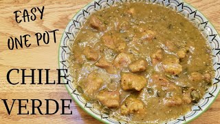 EASY ONE POT CHILE VERDE RECIPE  no fresh tomatillos required  chileverde mexicanfood [upl. by Ymmot]