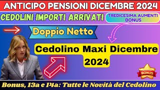 ANTICIPO PENSIONI DICEMBRE 2024 Cedolino Maxi ➡ 13a 14a e Conguagli [upl. by Ecinhoj422]