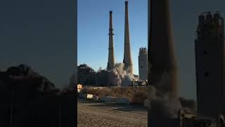 Duke Energy boiler room imploded in New Albany [upl. by Angelina]