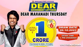 DEAR MAHANDI THURSDAY DEAR 1 PM DRAW DATE 26102023 NAGALAND STATE LOTTERIES [upl. by Htinnek880]