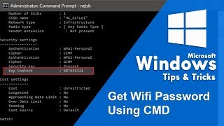 How to Get Wifi Password Only Using CMD Command Prompt [upl. by Aihsiyt]