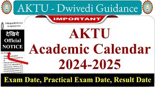 Academic Calendar 20242025 aktu news aktu latest news aktu odd sem exam date aktu exam date [upl. by Luna]