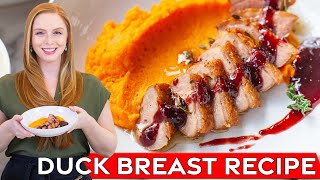 PanSeared Duck Breast with Plum Sauce amp Mashed Sweet Potatoes [upl. by Yetak789]